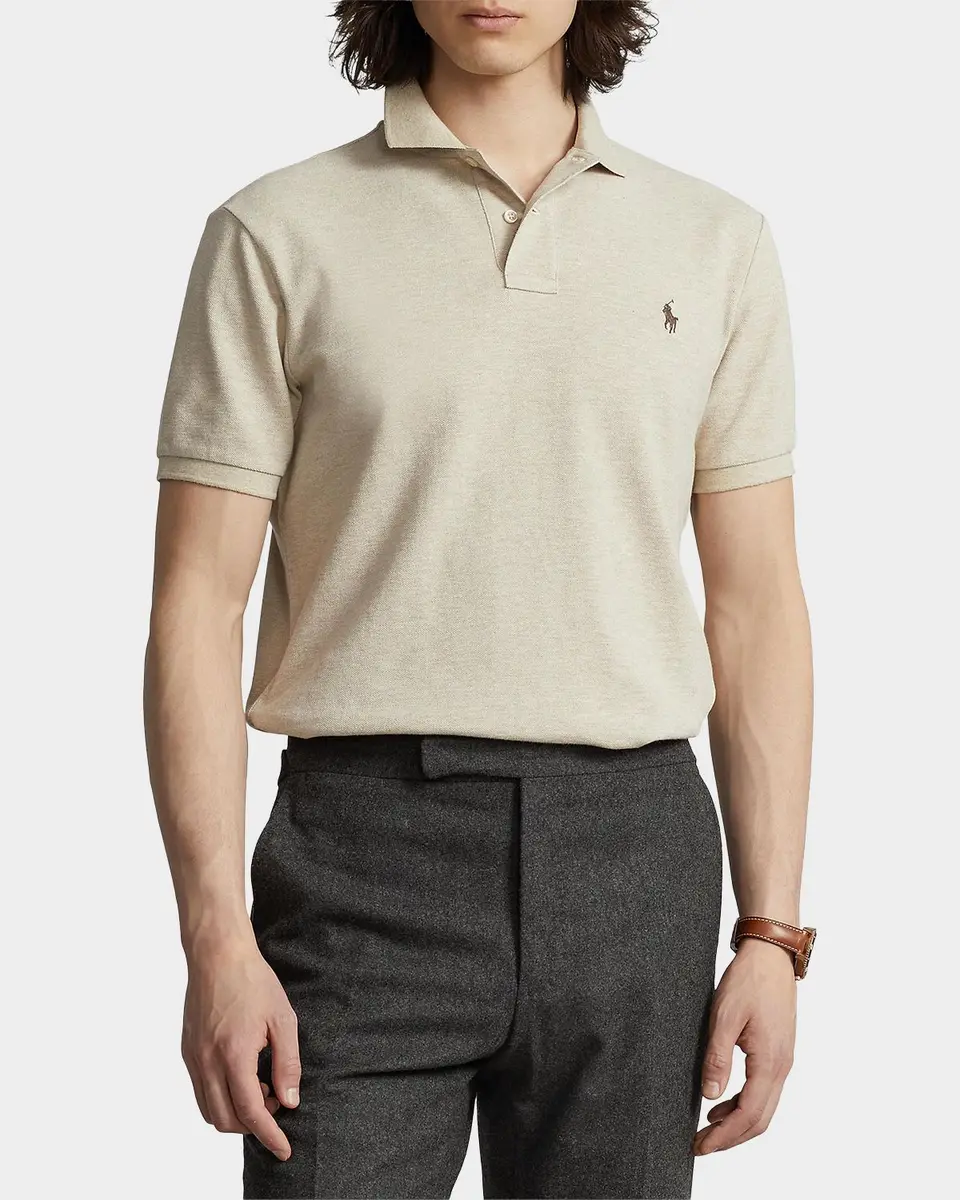 Polo Ralph Lauren Men's Basic Mesh Cotton Polo Shirt | Thumbnail 4 Polo Ralph Lauren Men's Basic Mesh Cotton Polo Shirt | Thumbnail 4