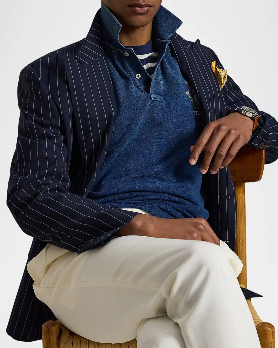Polo Ralph Lauren Men's Mesh Knit Embroidered-Bear Cotton Polo Shirt | Thumbnail 6