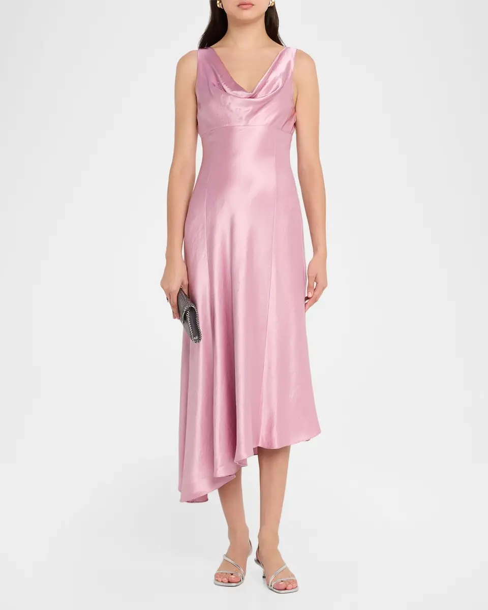 Jason Wu Collection Satin Asymmetric Midi Dress | Thumbnail 2 Jason Wu Collection Satin Asymmetric Midi Dress | Thumbnail 2