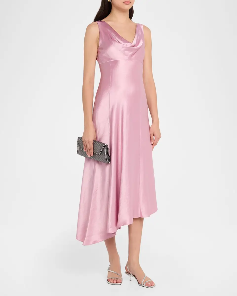 Jason Wu Collection Satin Asymmetric Midi Dress | Thumbnail 4 Jason Wu Collection Satin Asymmetric Midi Dress | Thumbnail 4