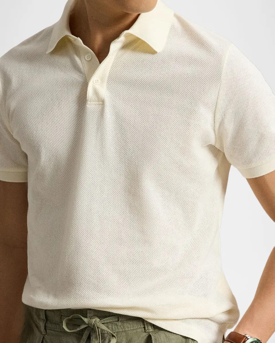 Polo Ralph Lauren Men's Pointelle Jersey Knit Polo Shirt | Thumbnail 5 Polo Ralph Lauren Men's Pointelle Jersey Knit Polo Shirt | Thumbnail 5