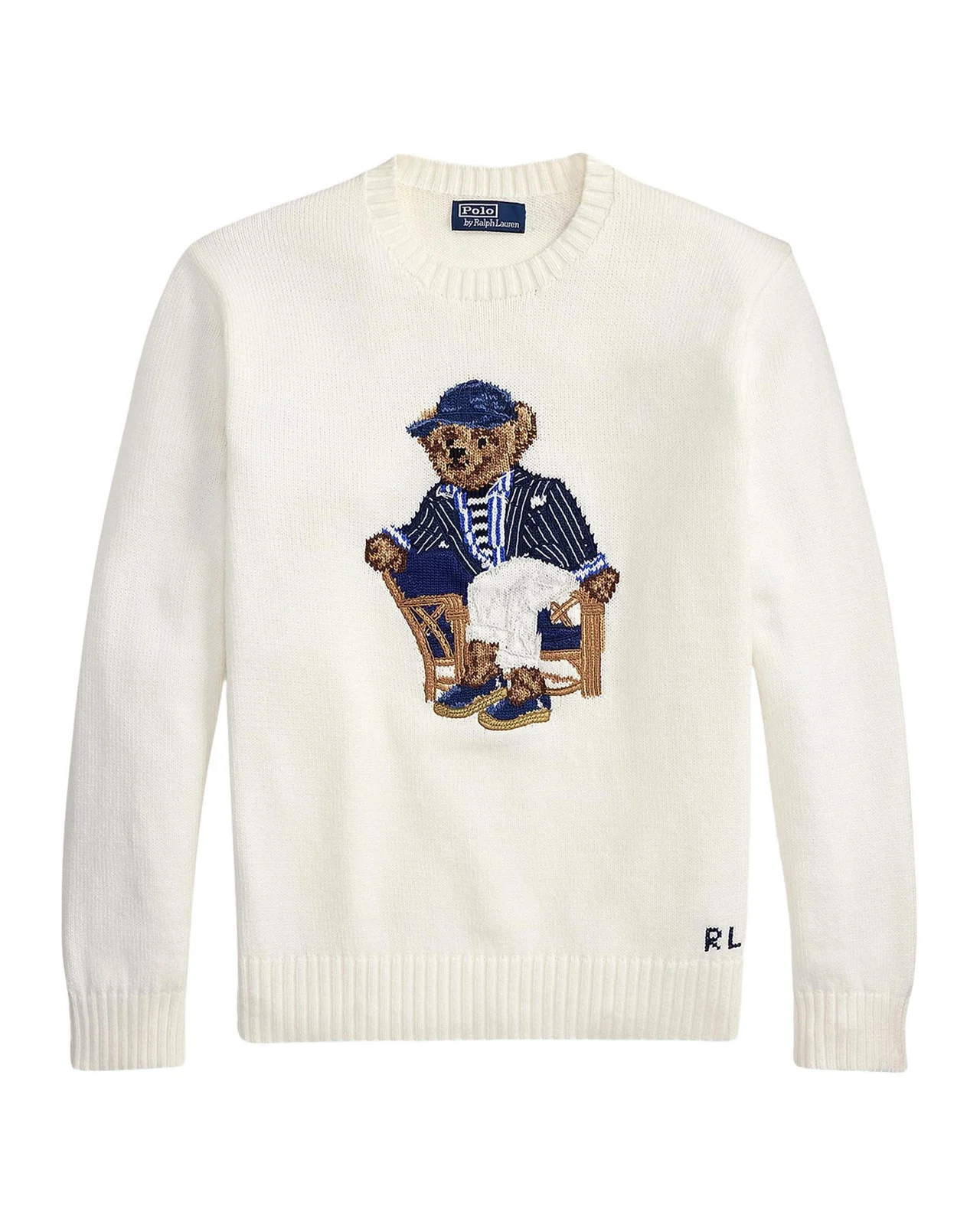 Men's Cotton Knit Polo Bear Crewneck Sweater Men's Cotton Knit Polo Bear Crewneck Sweater