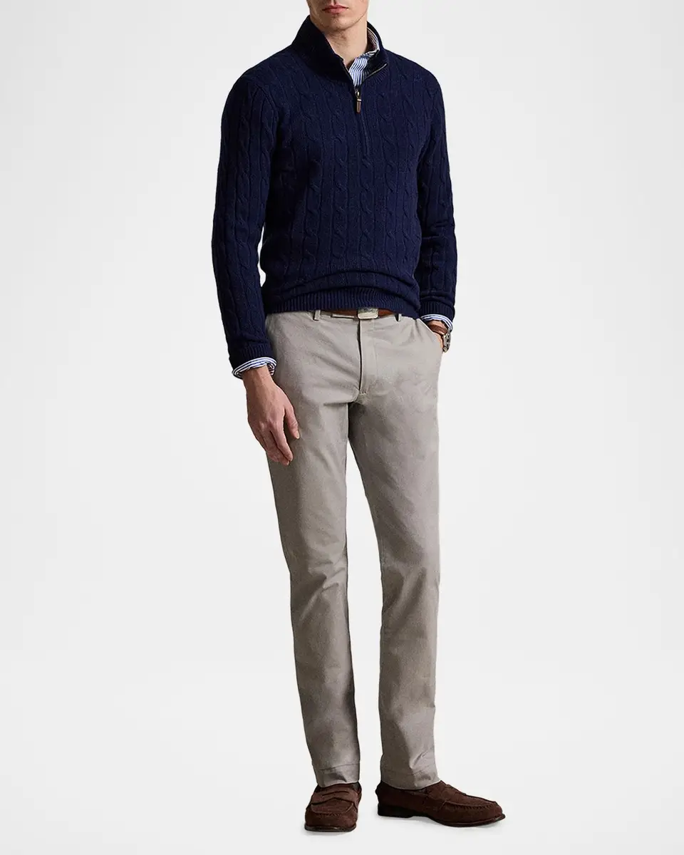Polo Ralph Lauren Mens ' Stretch Twill Slim Straight Flat-Front Trousers | Thumbnail 2 Polo Ralph Lauren Mens ' Stretch Twill Slim Straight Flat-Front Trousers | Thumbnail 2