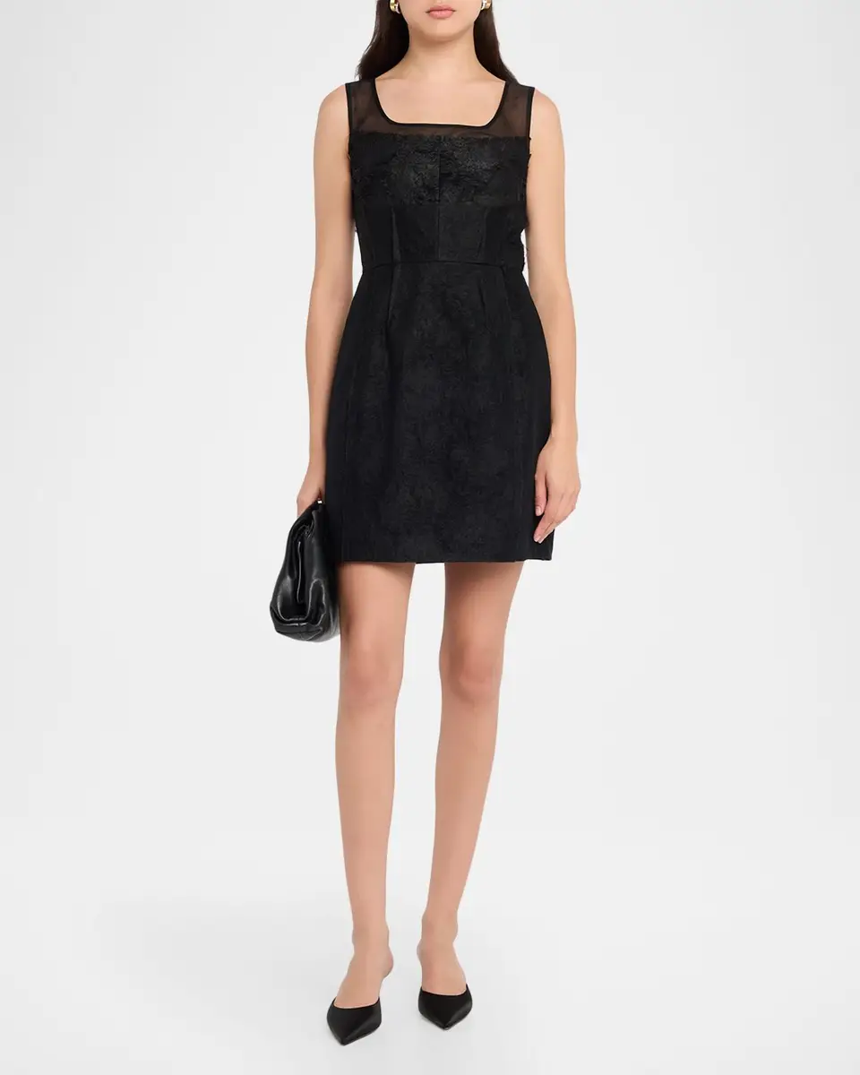 Jason Wu Collection Sleeveless Textured Fray Jacquard Mini Dress | Thumbnail 2 Jason Wu Collection Sleeveless Textured Fray Jacquard Mini Dress | Thumbnail 2
