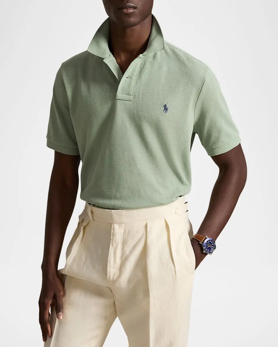 Polo Ralph Lauren Men's Cotton Mesh Embroidered-Pony Polo Shirt | Thumbnail 3 Polo Ralph Lauren Men's Cotton Mesh Embroidered-Pony Polo Shirt | Thumbnail 3