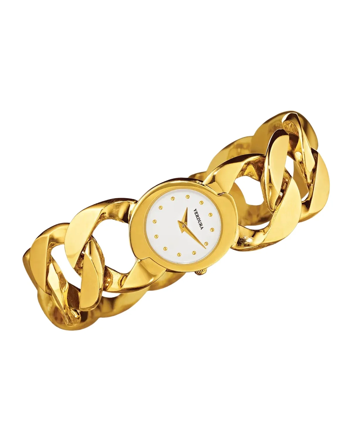 VERDURA 18K Yellow Gold Curb-Link Bracelet Watch
