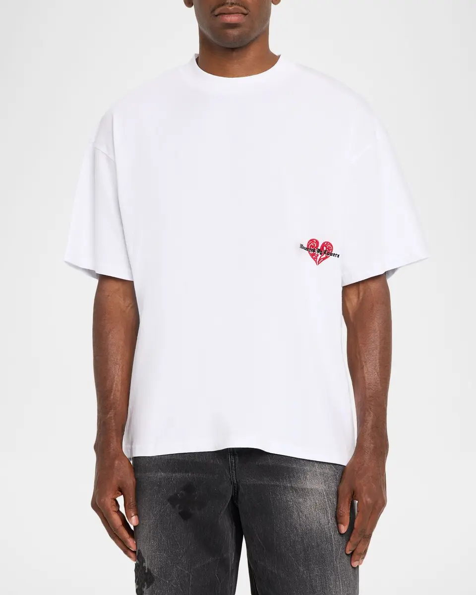 Ksubi Men's Hbl Cotton Embroidered Heart Crewneck T-Shirt | Thumbnail 4