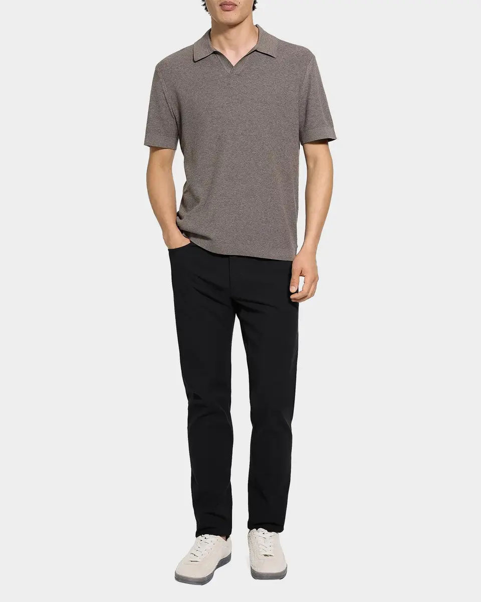 Theory Men's Brenan Johnny Collar Polo Shirt | Thumbnail 2 Theory Men's Brenan Johnny Collar Polo Shirt | Thumbnail 2