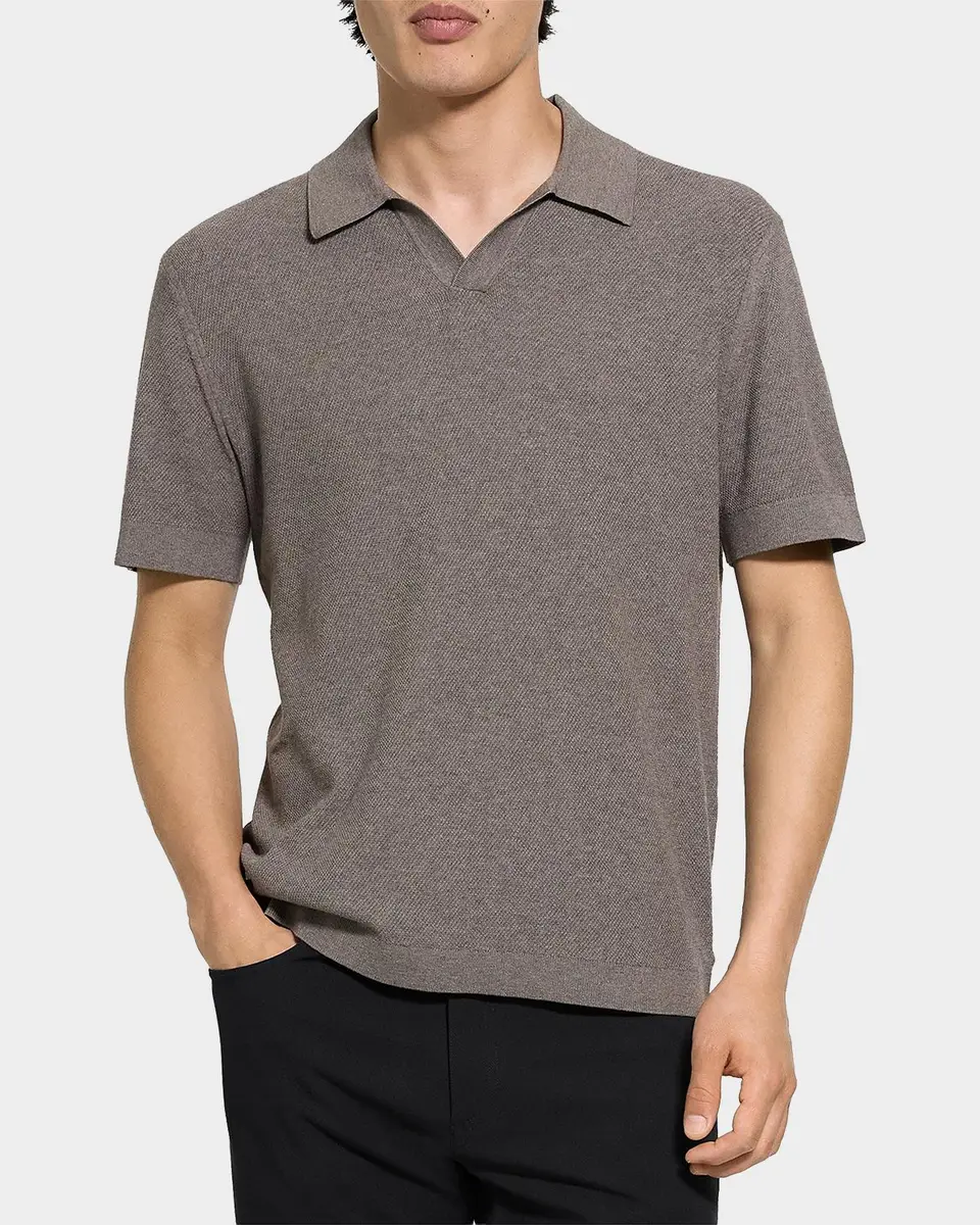 Theory Men's Brenan Johnny Collar Polo Shirt | Thumbnail 4 Theory Men's Brenan Johnny Collar Polo Shirt | Thumbnail 4