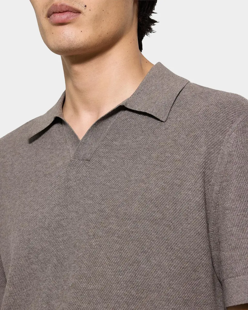 Theory Men's Brenan Johnny Collar Polo Shirt | Thumbnail 5 Theory Men's Brenan Johnny Collar Polo Shirt | Thumbnail 5