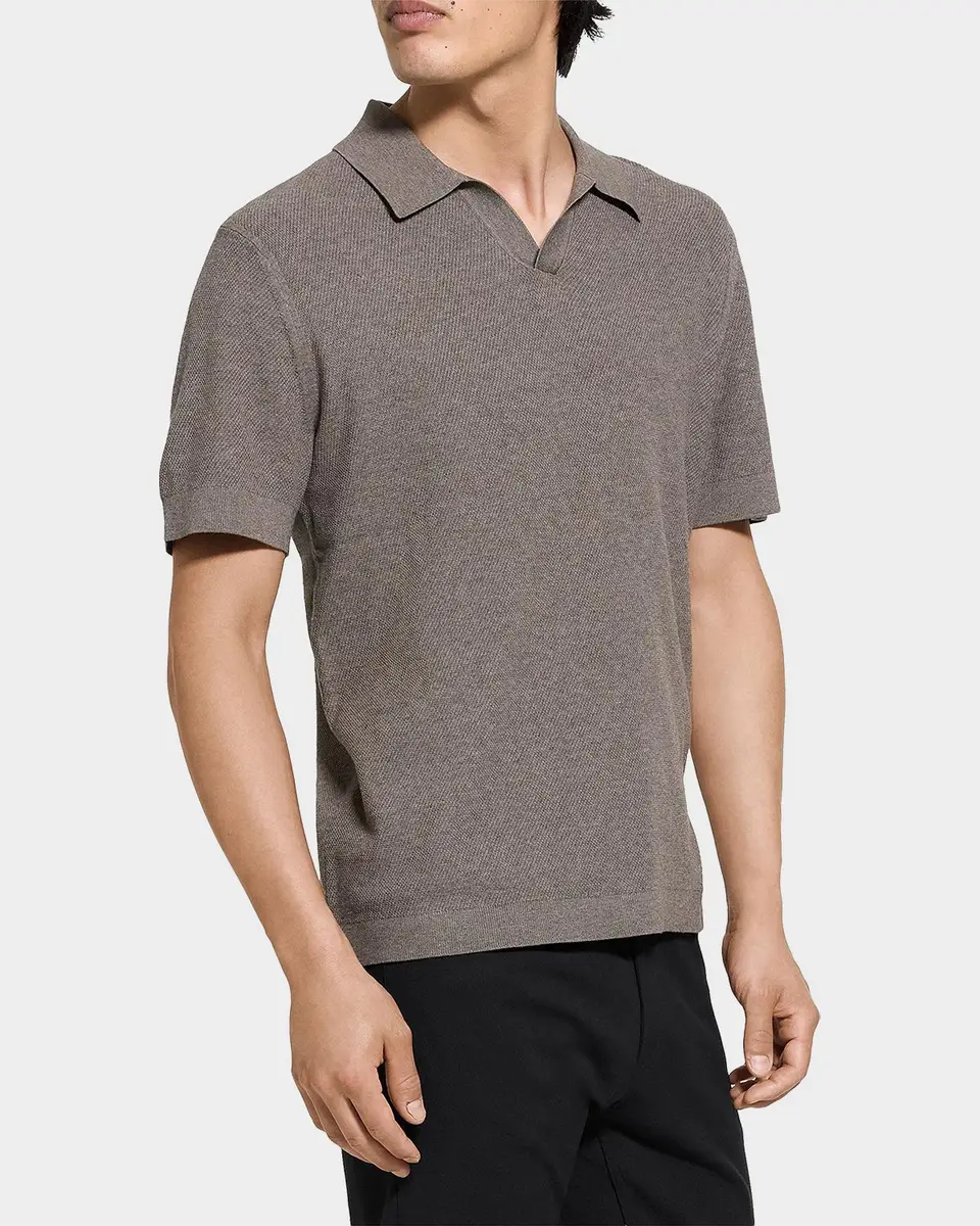 Theory Men's Brenan Johnny Collar Polo Shirt | Thumbnail 6 Theory Men's Brenan Johnny Collar Polo Shirt | Thumbnail 6