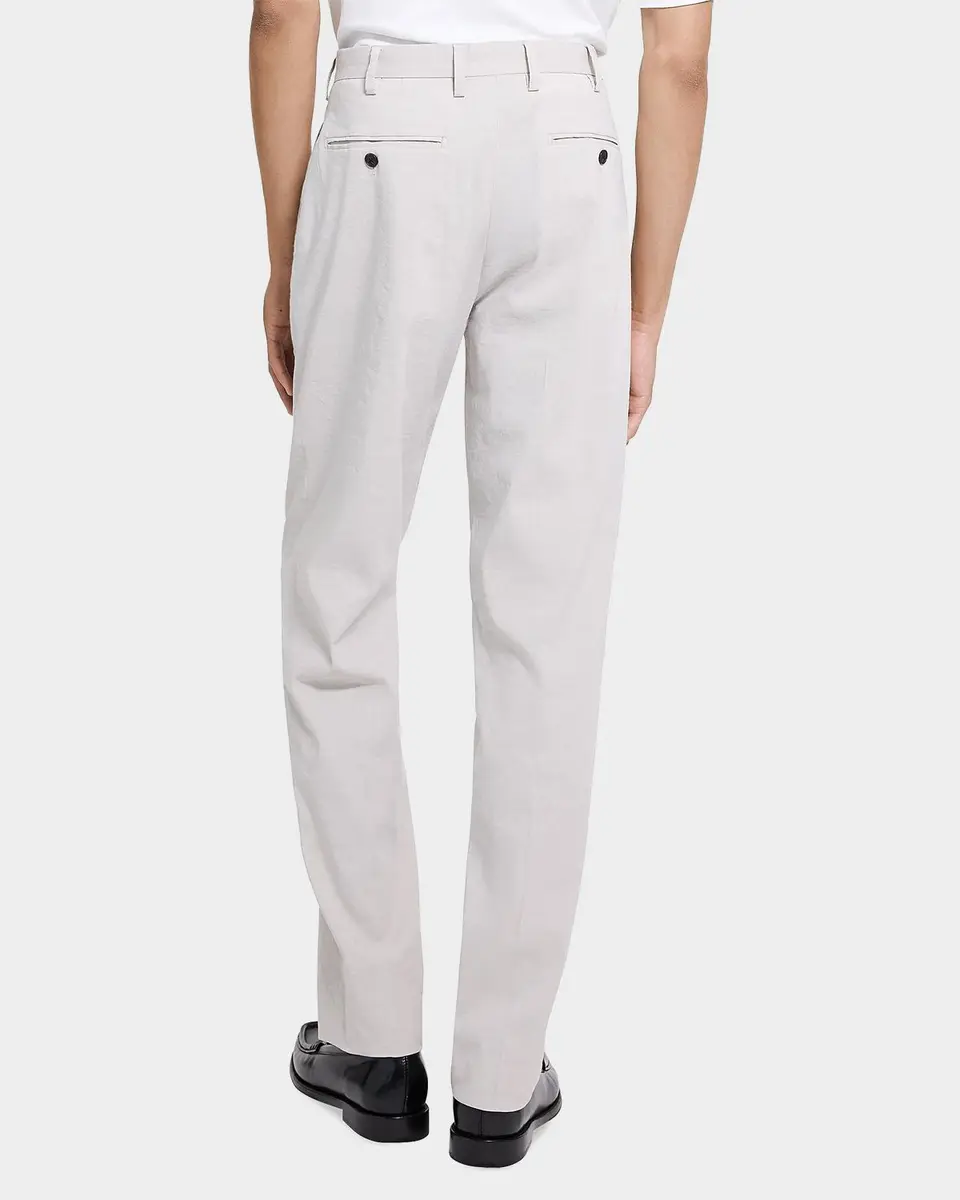 Theory Men's Organic Linen Straight Leg Flat-Front Trousers | Thumbnail 3