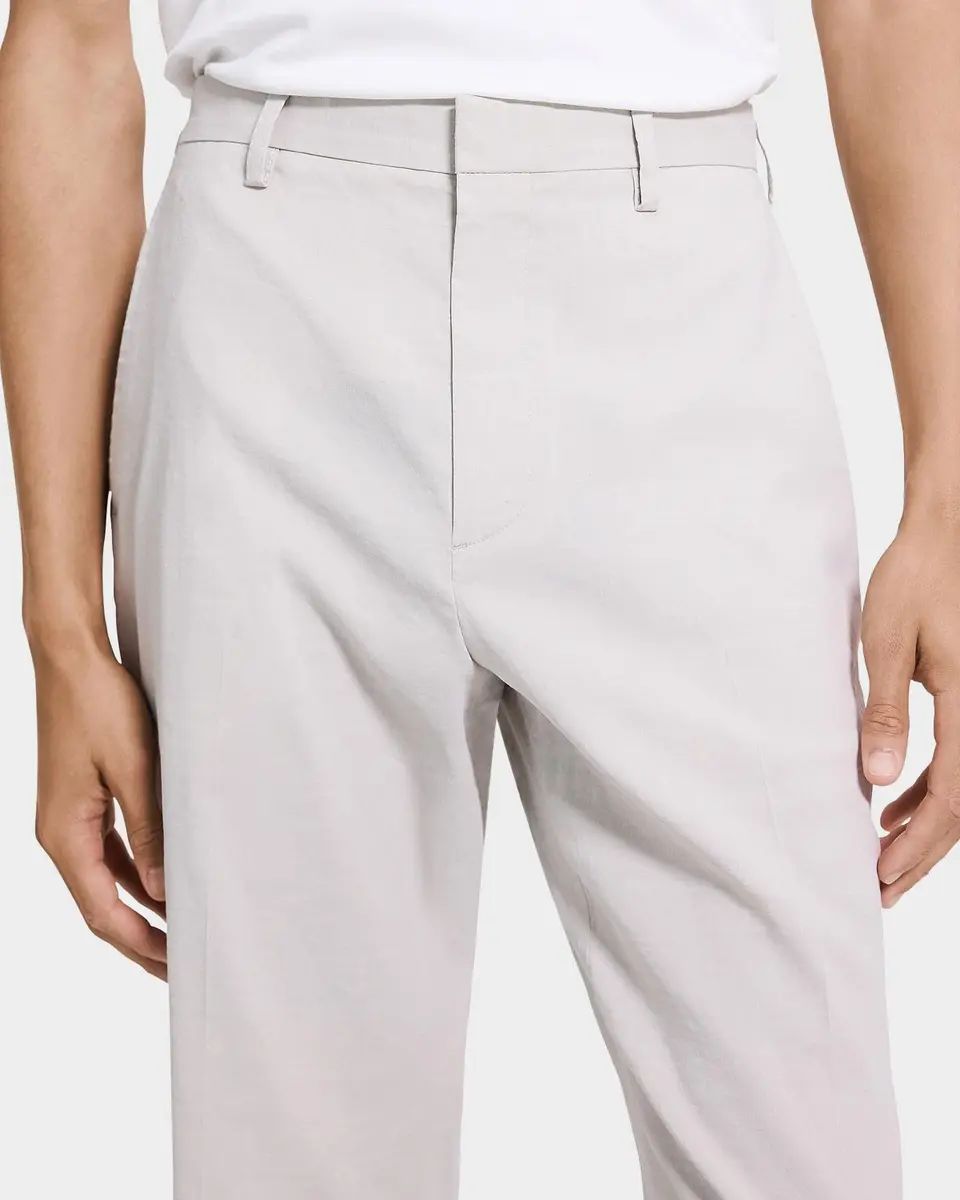 Theory Men's Organic Linen Straight Leg Flat-Front Trousers | Thumbnail 5