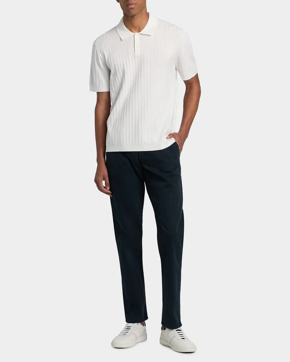 Theory Men's Striple Cable Knit Polo Shirt | Thumbnail 2 Theory Men's Striple Cable Knit Polo Shirt | Thumbnail 2