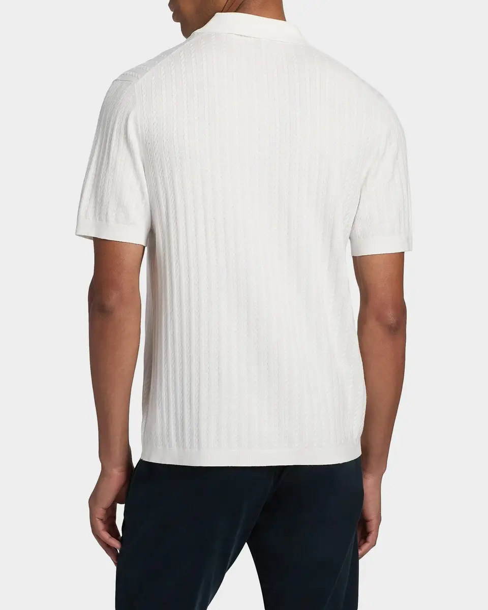 Theory Men's Striple Cable Knit Polo Shirt | Thumbnail 3 Theory Men's Striple Cable Knit Polo Shirt | Thumbnail 3