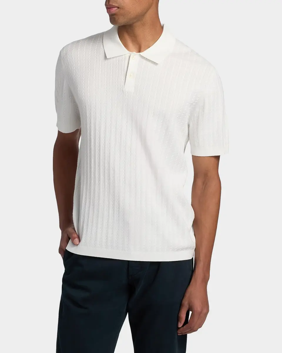 Theory Men's Striple Cable Knit Polo Shirt | Thumbnail 4 Theory Men's Striple Cable Knit Polo Shirt | Thumbnail 4