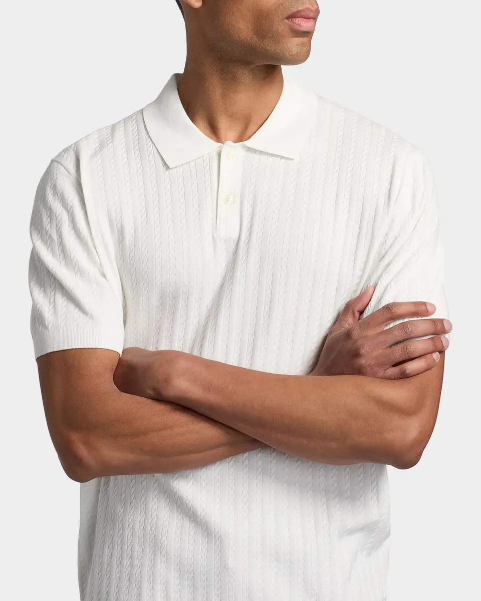 Theory Men's Striple Cable Knit Polo Shirt | Thumbnail 5 Theory Men's Striple Cable Knit Polo Shirt | Thumbnail 5