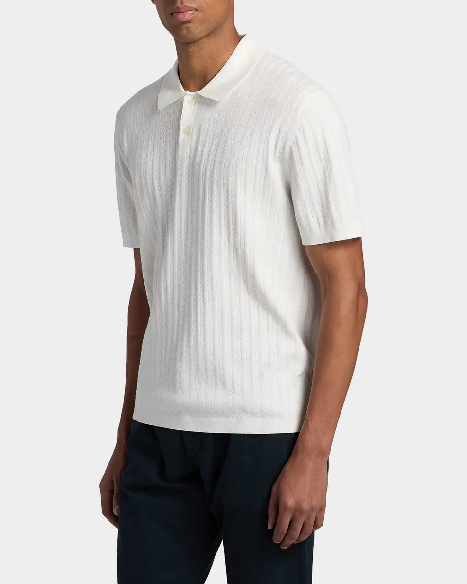 Theory Men's Striple Cable Knit Polo Shirt | Thumbnail 6 Theory Men's Striple Cable Knit Polo Shirt | Thumbnail 6