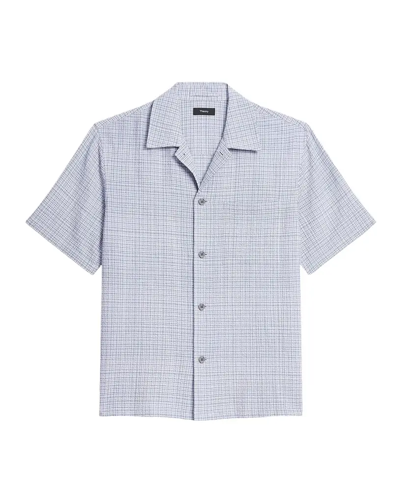 Theory Men's Textured Cotton Crosshatch Short-Sleeve Shirt | Image 1 Theory Men's Textured Cotton Crosshatch Short-Sleeve Shirt | Image 1
