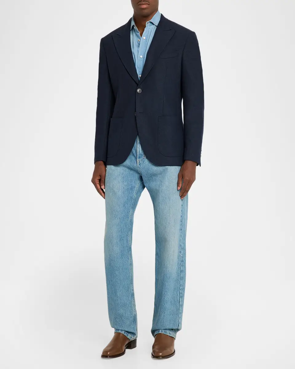 Etro Men's Textured Peak-Lapel Single-Breasted Sport Coat | Thumbnail 2 Etro Men's Textured Peak-Lapel Single-Breasted Sport Coat | Thumbnail 2