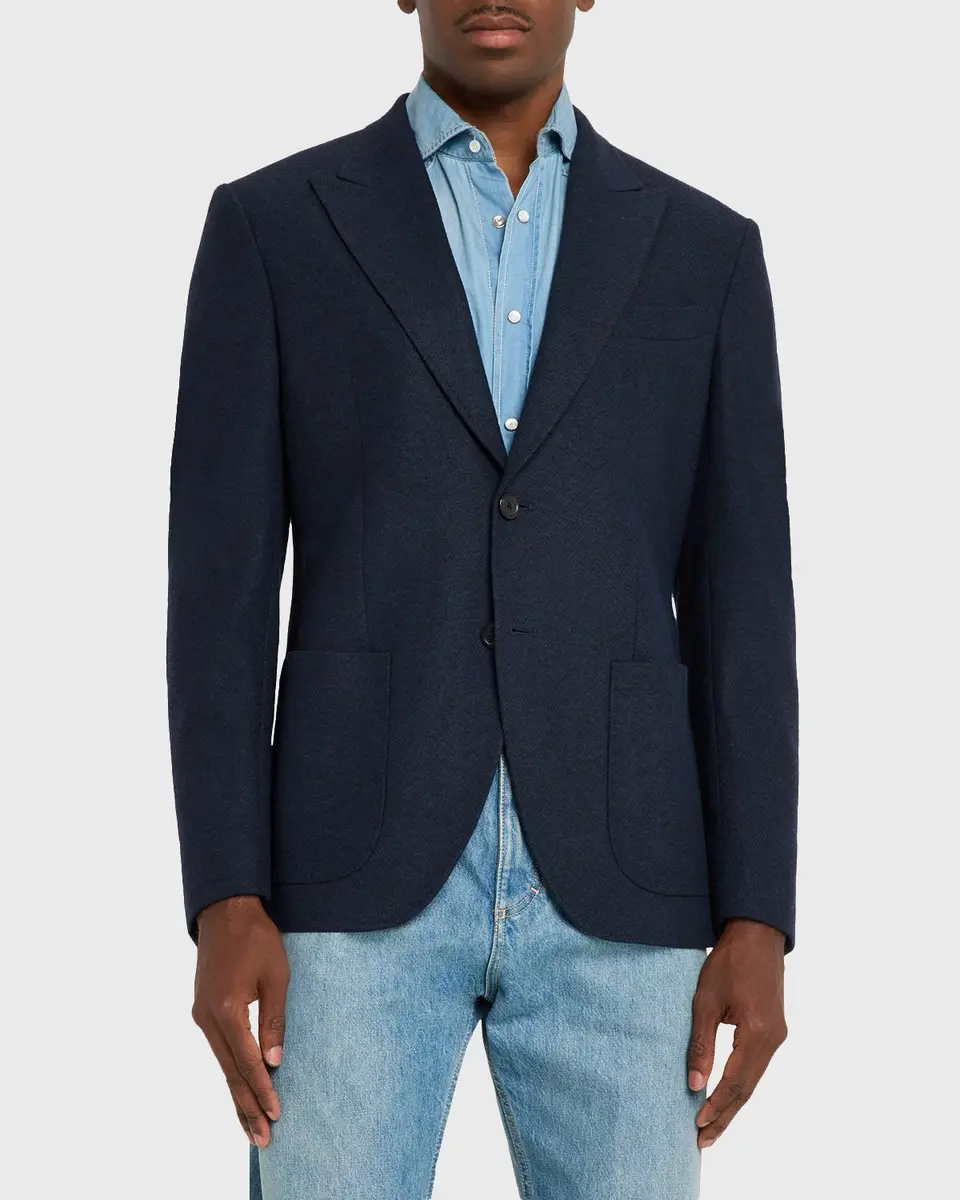 Etro Men's Textured Peak-Lapel Single-Breasted Sport Coat | Thumbnail 4 Etro Men's Textured Peak-Lapel Single-Breasted Sport Coat | Thumbnail 4