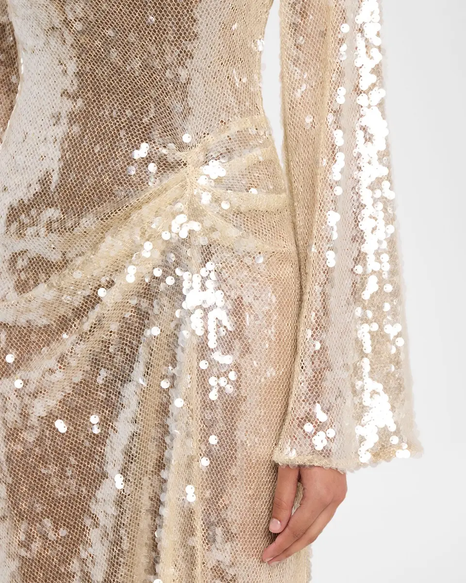 Lapointe Sequined Mesh Long-Sleeve Maxi Dress | Thumbnail 5