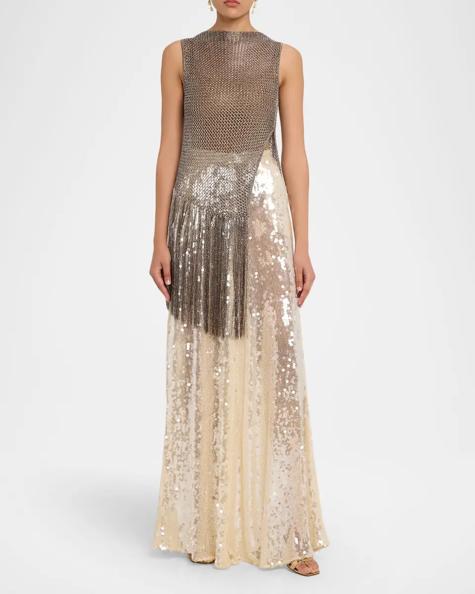 Lapointe Sequined Mesh Wide-Leg Pants | Thumbnail 2 Lapointe Sequined Mesh Wide-Leg Pants | Thumbnail 2