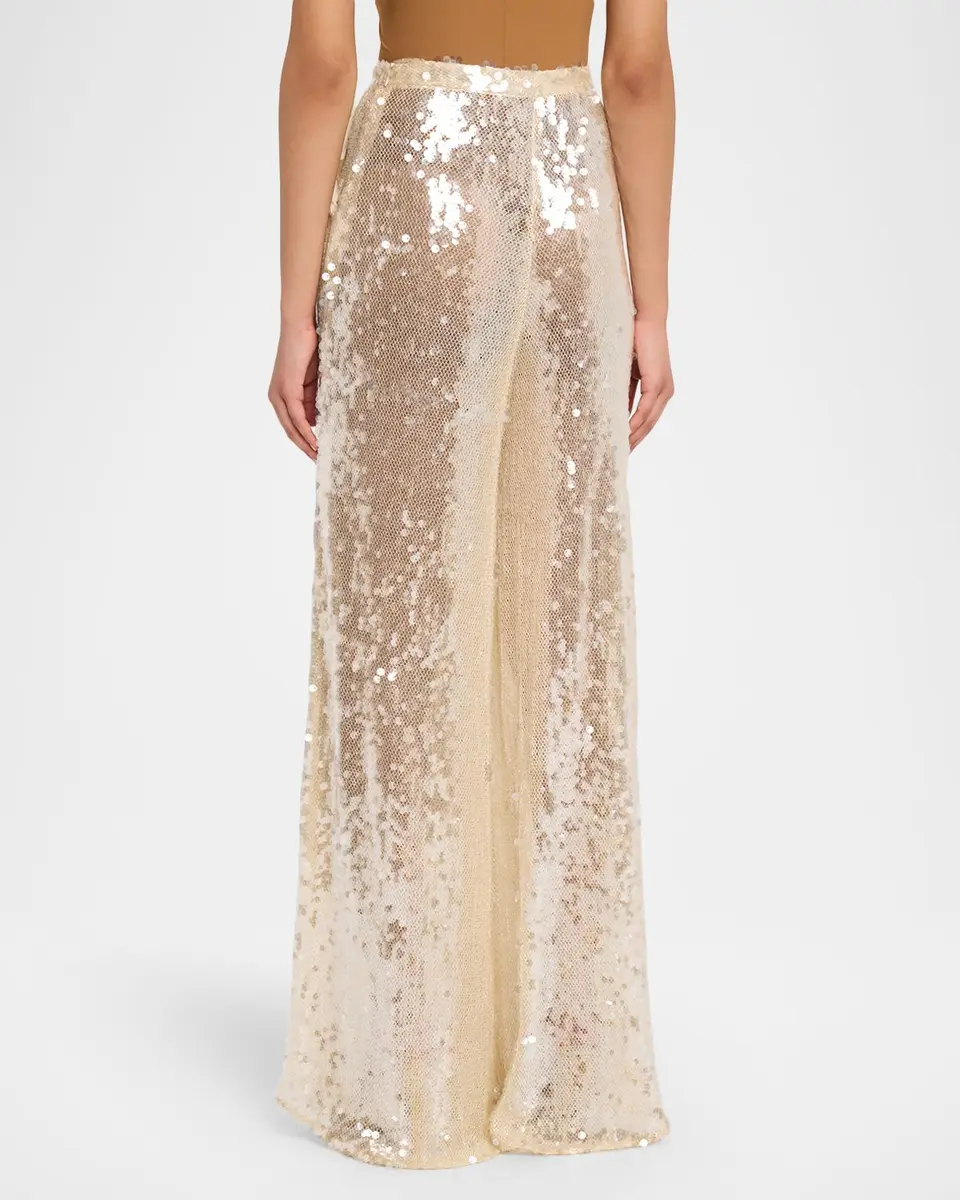 Lapointe Sequined Mesh Wide-Leg Pants | Thumbnail 3 Lapointe Sequined Mesh Wide-Leg Pants | Thumbnail 3