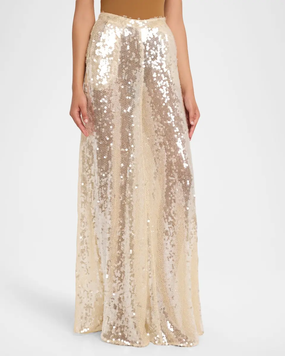Lapointe Sequined Mesh Wide-Leg Pants | Thumbnail 4 Lapointe Sequined Mesh Wide-Leg Pants | Thumbnail 4