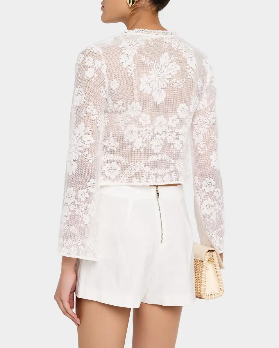 LoveShackFancy Stacellea Floral Tie-Front Top | Thumbnail 3 LoveShackFancy Stacellea Floral Tie-Front Top | Thumbnail 3