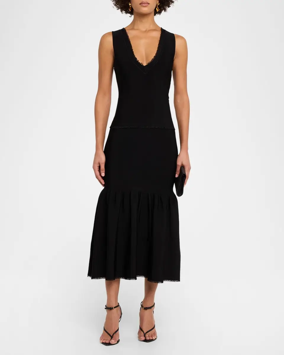 Adam Lippes Ria Plunging Knit Tank Top | Thumbnail 2 Adam Lippes Ria Plunging Knit Tank Top | Thumbnail 2