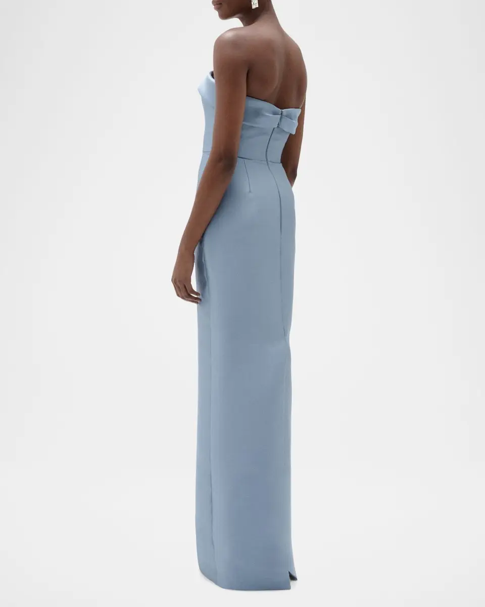 Amsale Strapless Column Gown with Detachable Cape | Thumbnail 7 Amsale Strapless Column Gown with Detachable Cape | Thumbnail 7