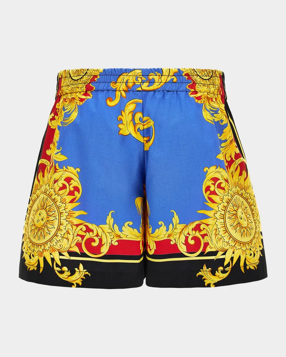 Versace Boy's The Sun Printed Cotton Shorts | Thumbnail 2