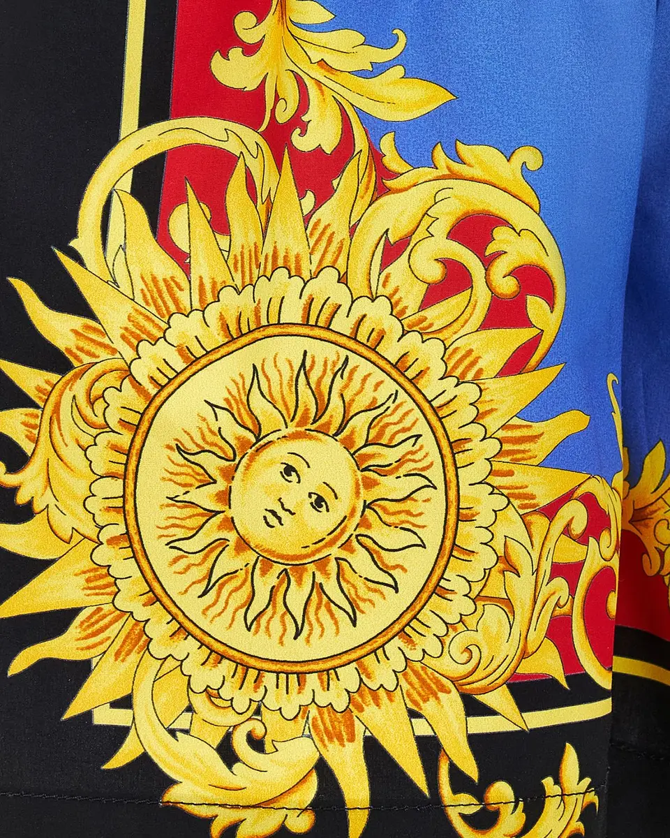 Versace Boy's The Sun Printed Cotton Shorts | Thumbnail 4