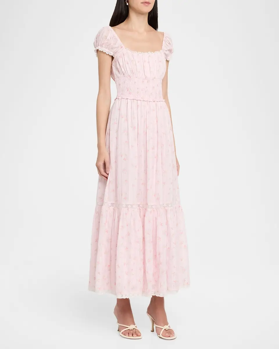 LoveShackFancy Lyssara Floral Lace-Trim Maxi Dress | Thumbnail 4 LoveShackFancy Lyssara Floral Lace-Trim Maxi Dress | Thumbnail 4