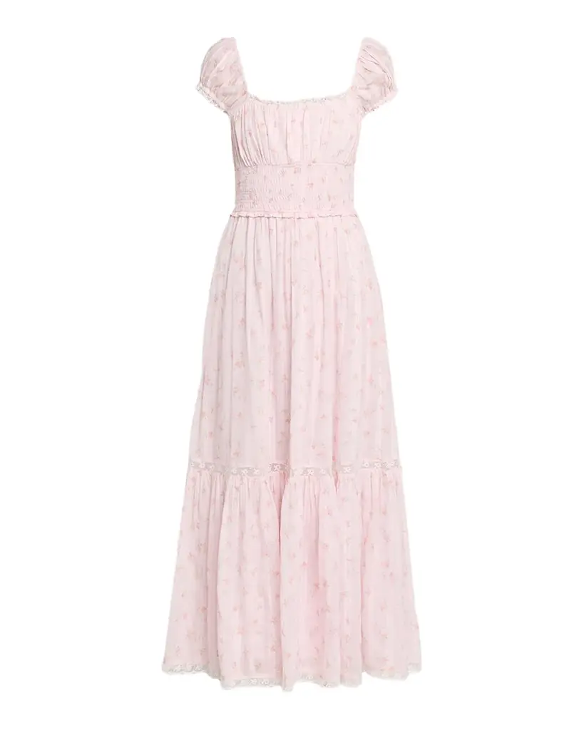 LoveShackFancy Lyssara Floral Lace-Trim Maxi Dress | Image 1 LoveShackFancy Lyssara Floral Lace-Trim Maxi Dress | Image 1