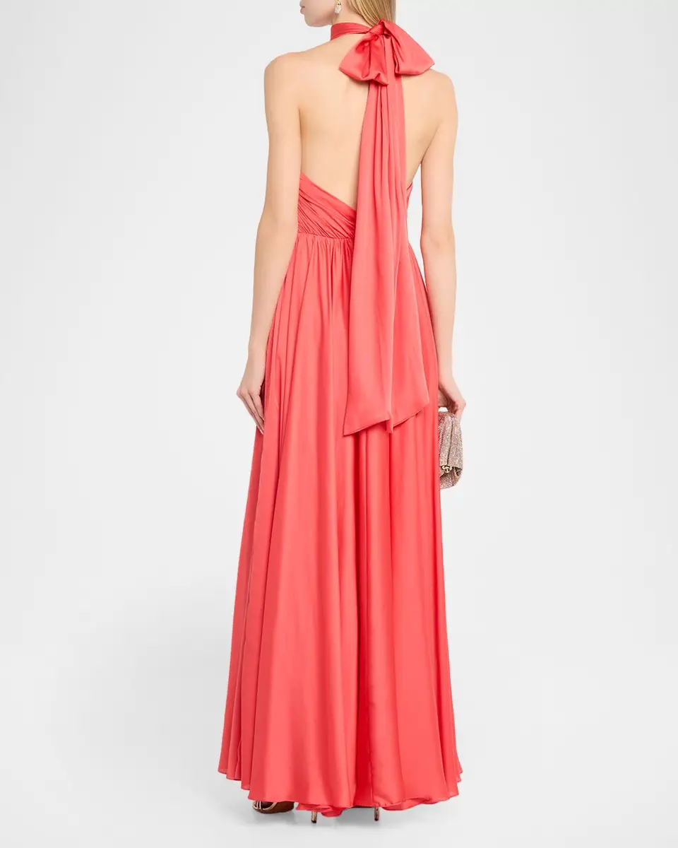As It May Elyra Satin Chiffon Halter Gown | Thumbnail 3 As It May Elyra Satin Chiffon Halter Gown | Thumbnail 3
