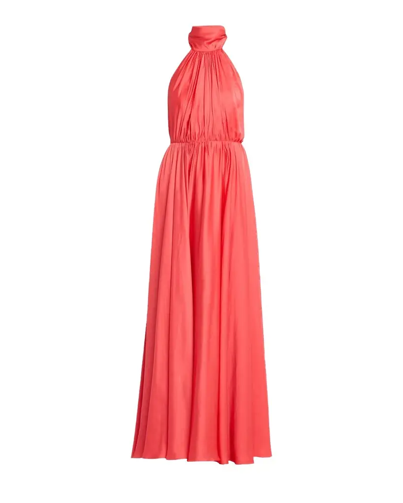 As It May Elyra Satin Chiffon Halter Gown | Image 1 As It May Elyra Satin Chiffon Halter Gown | Image 1