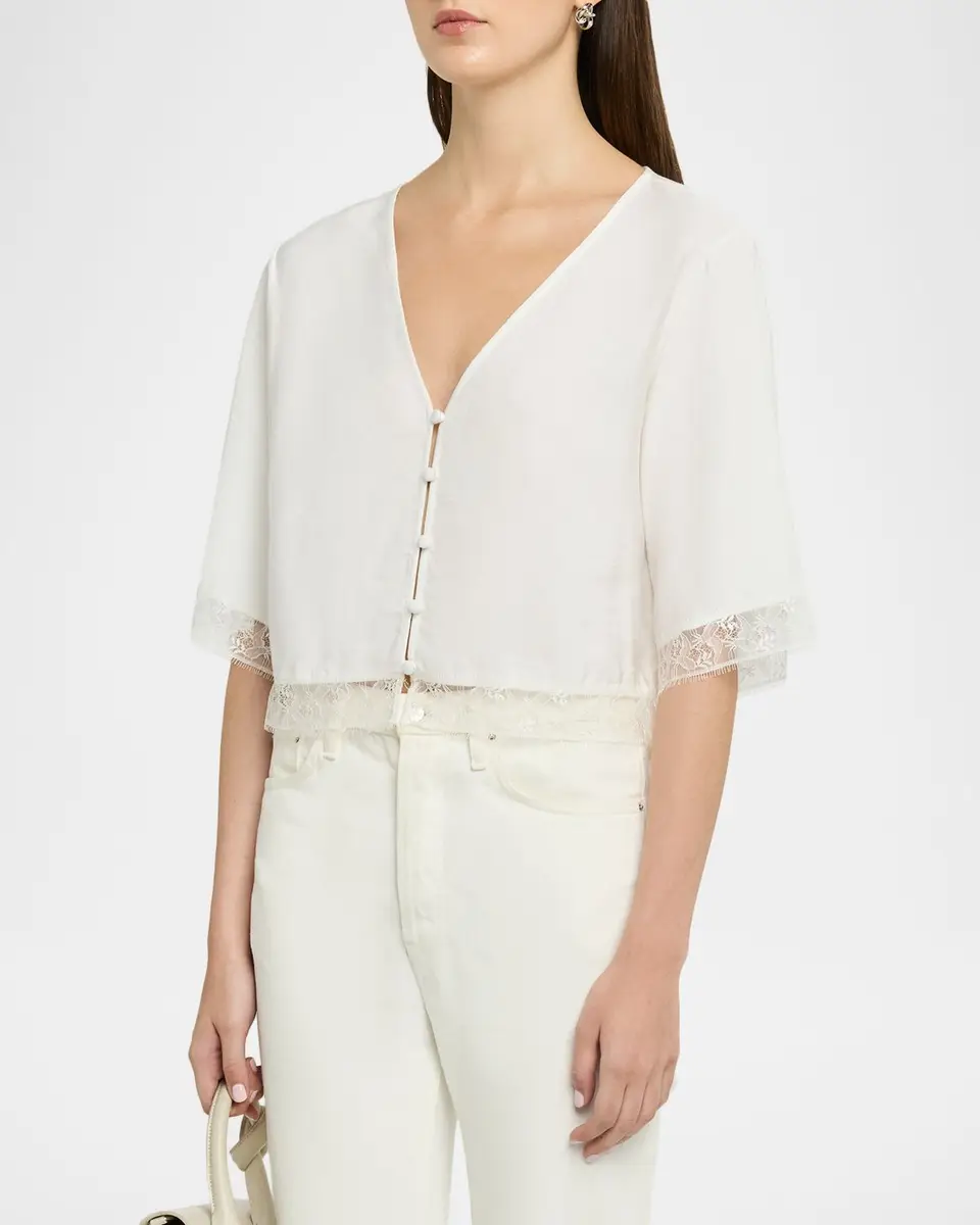 Sablyn Simone Lace Button-Front Shirt | Thumbnail 4 Sablyn Simone Lace Button-Front Shirt | Thumbnail 4