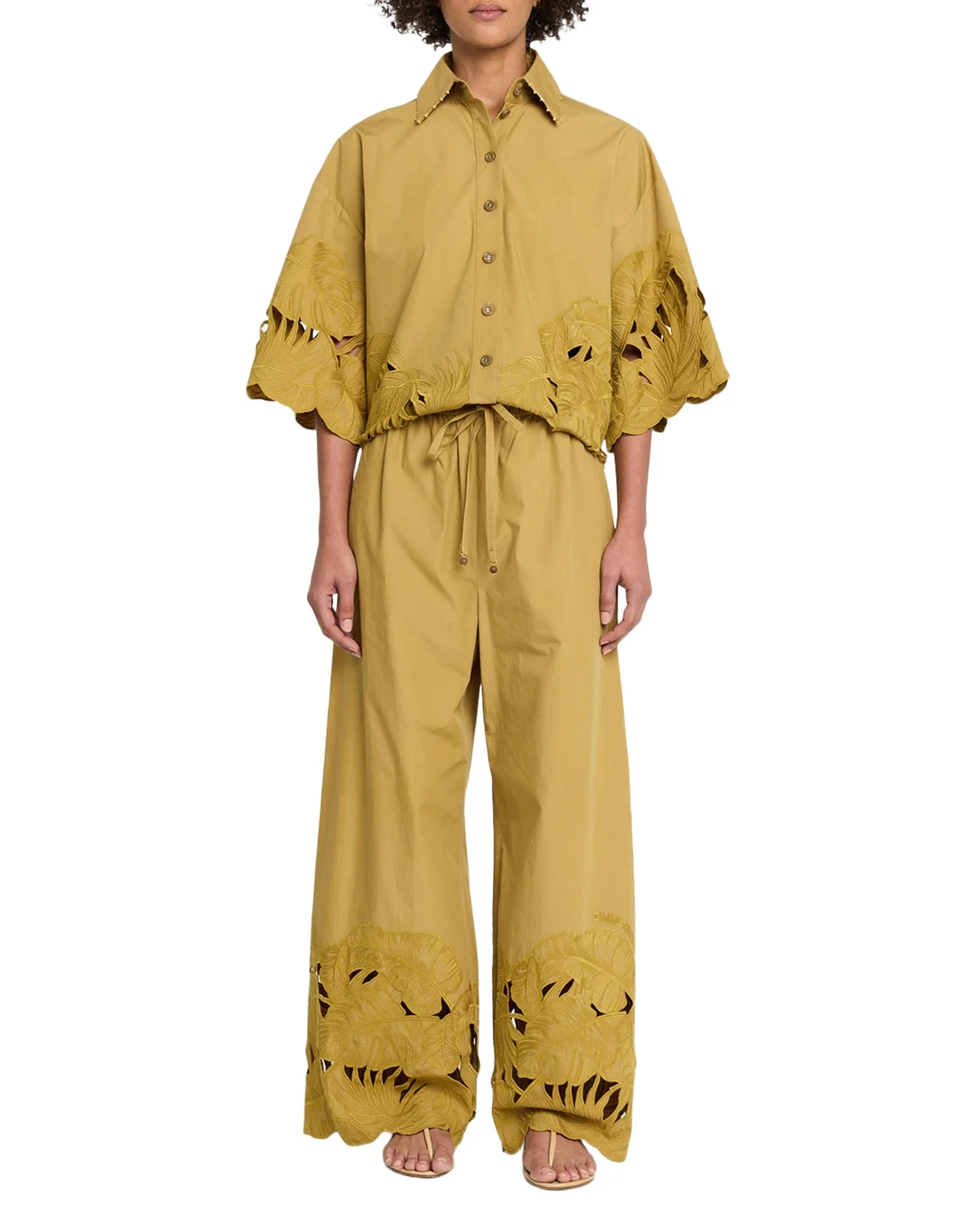 Zimmermann Mahon Embroidered Cotton Shirt