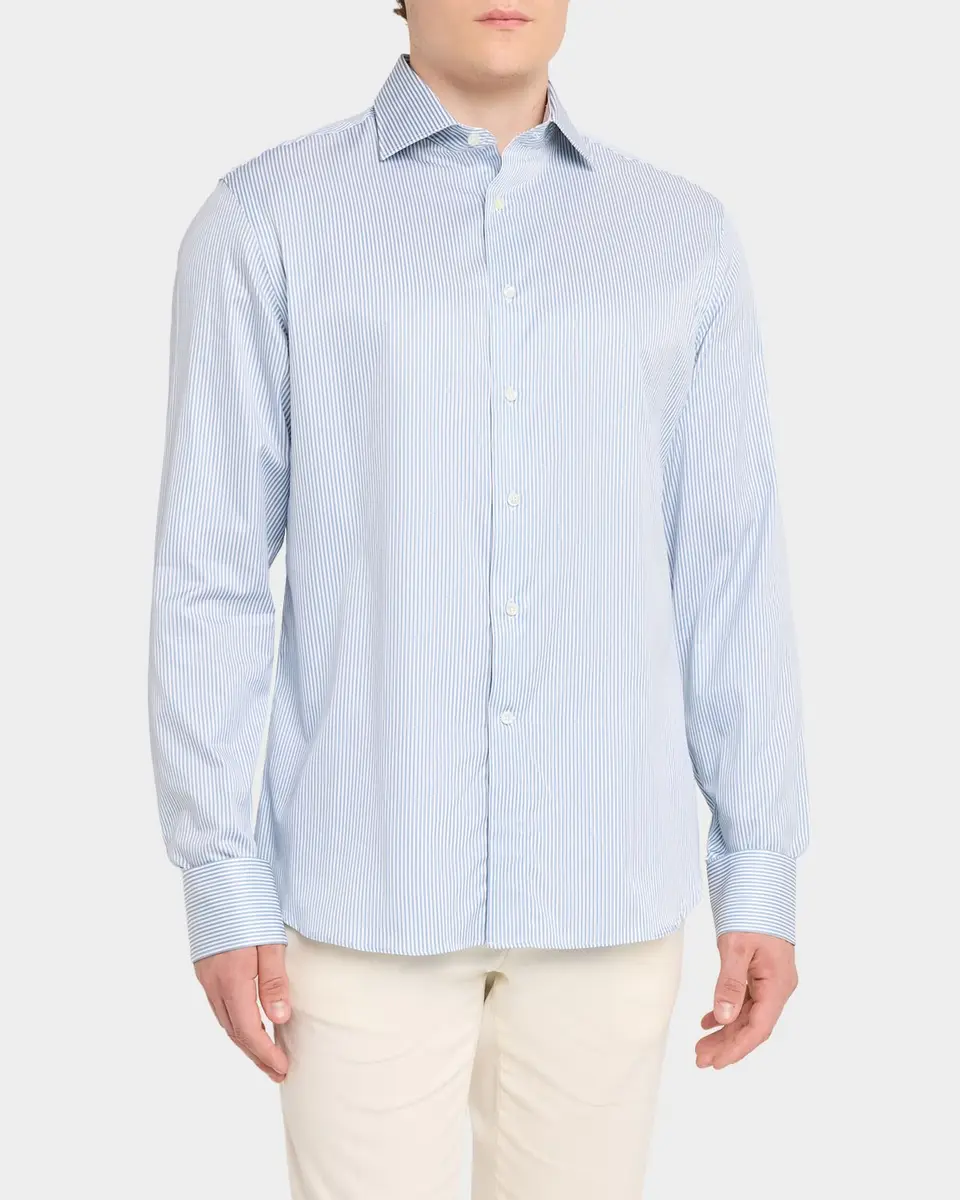 Canali Men's Pinstripe Cotton Dress Shirt | Thumbnail 4 Canali Men's Pinstripe Cotton Dress Shirt | Thumbnail 4