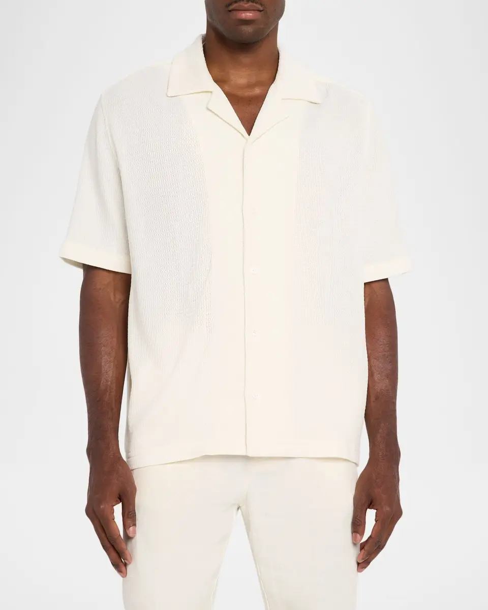 Simkhai Men's Troy Open-Stitch Camp Shirt | Thumbnail 4
