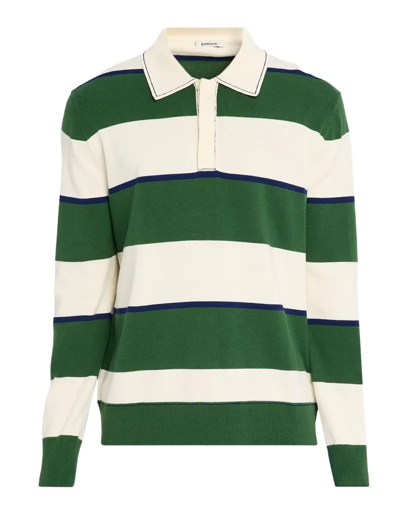 Simkhai Men's Louis Cotton-Cashmere Rugby Shirt | Image 1 Simkhai Men's Louis Cotton-Cashmere Rugby Shirt | Image 1