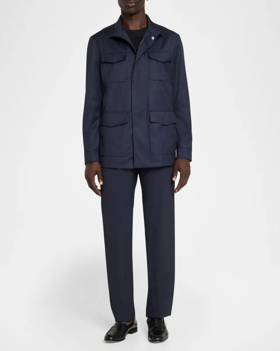 Canali Men's Flap Pocket Full-Zip Field Jacket | Thumbnail 2