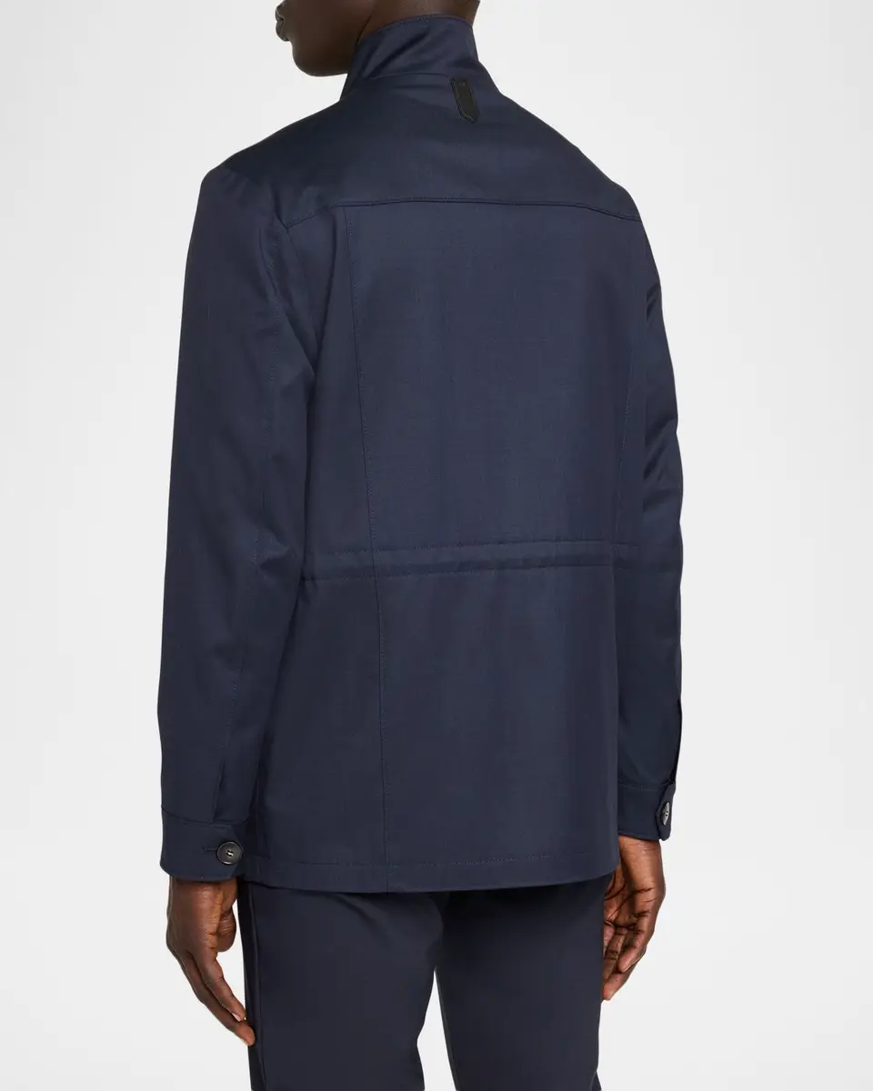 Canali Men's Flap Pocket Full-Zip Field Jacket | Thumbnail 3