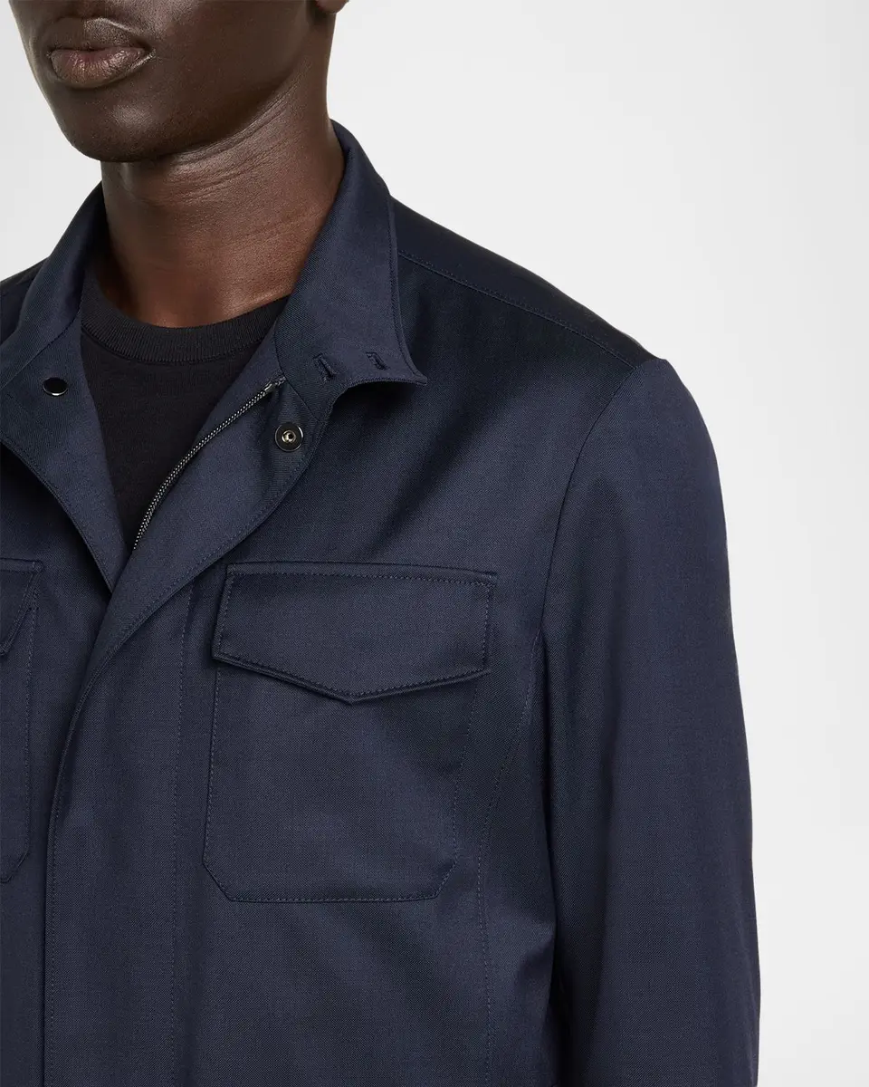 Canali Men's Flap Pocket Full-Zip Field Jacket | Thumbnail 5