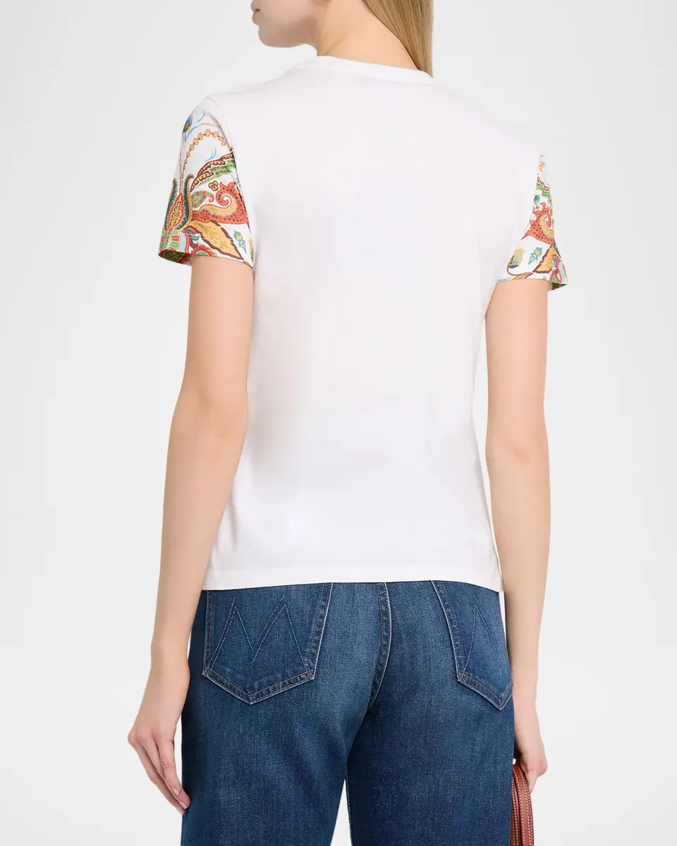 Etro Paisley-Print Cotton Short-Sleeve T-Shirt | Thumbnail 3 Etro Paisley-Print Cotton Short-Sleeve T-Shirt | Thumbnail 3