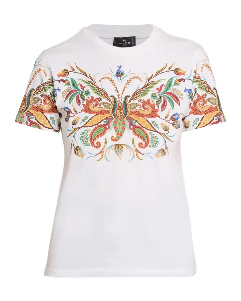 Etro Paisley-Print Cotton Short-Sleeve T-Shirt | Image 1 Etro Paisley-Print Cotton Short-Sleeve T-Shirt | Image 1