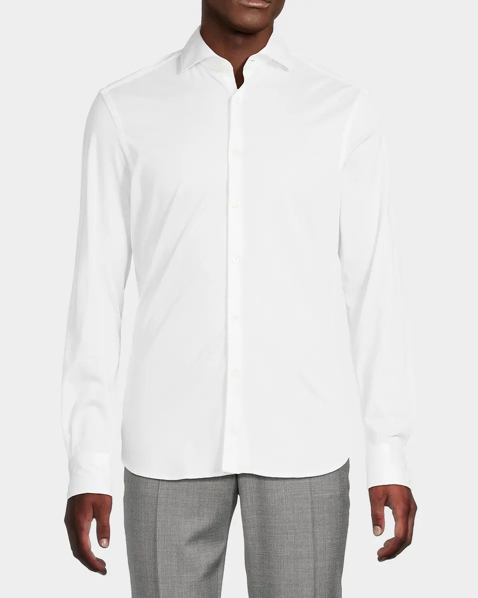 Canali Men's Cotton Jersey Sport Shirt | Thumbnail 4 Canali Men's Cotton Jersey Sport Shirt | Thumbnail 4