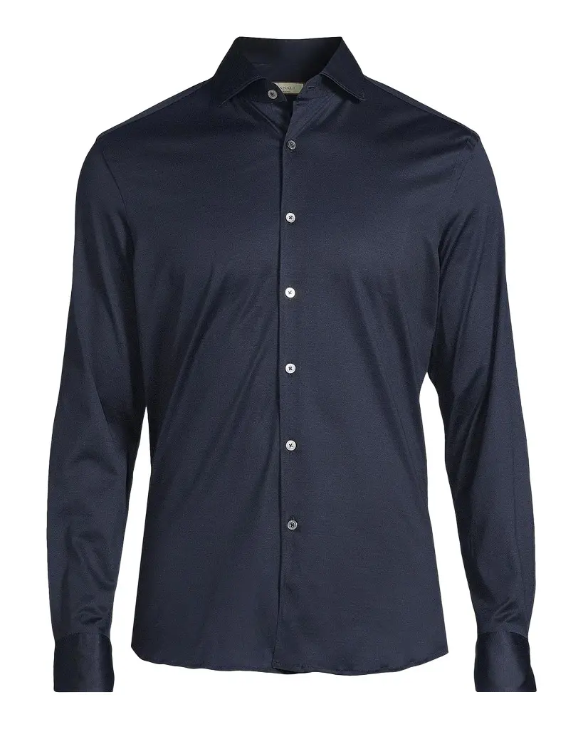 Canali Men's Cotton Jersey Sport Shirt | Image 1 Canali Men's Cotton Jersey Sport Shirt | Image 1